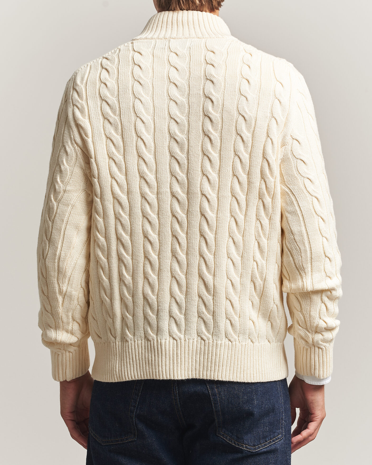 Herre | Trøjer | Polo Ralph Lauren | Cotton Cable Half Zip Andover Cream
