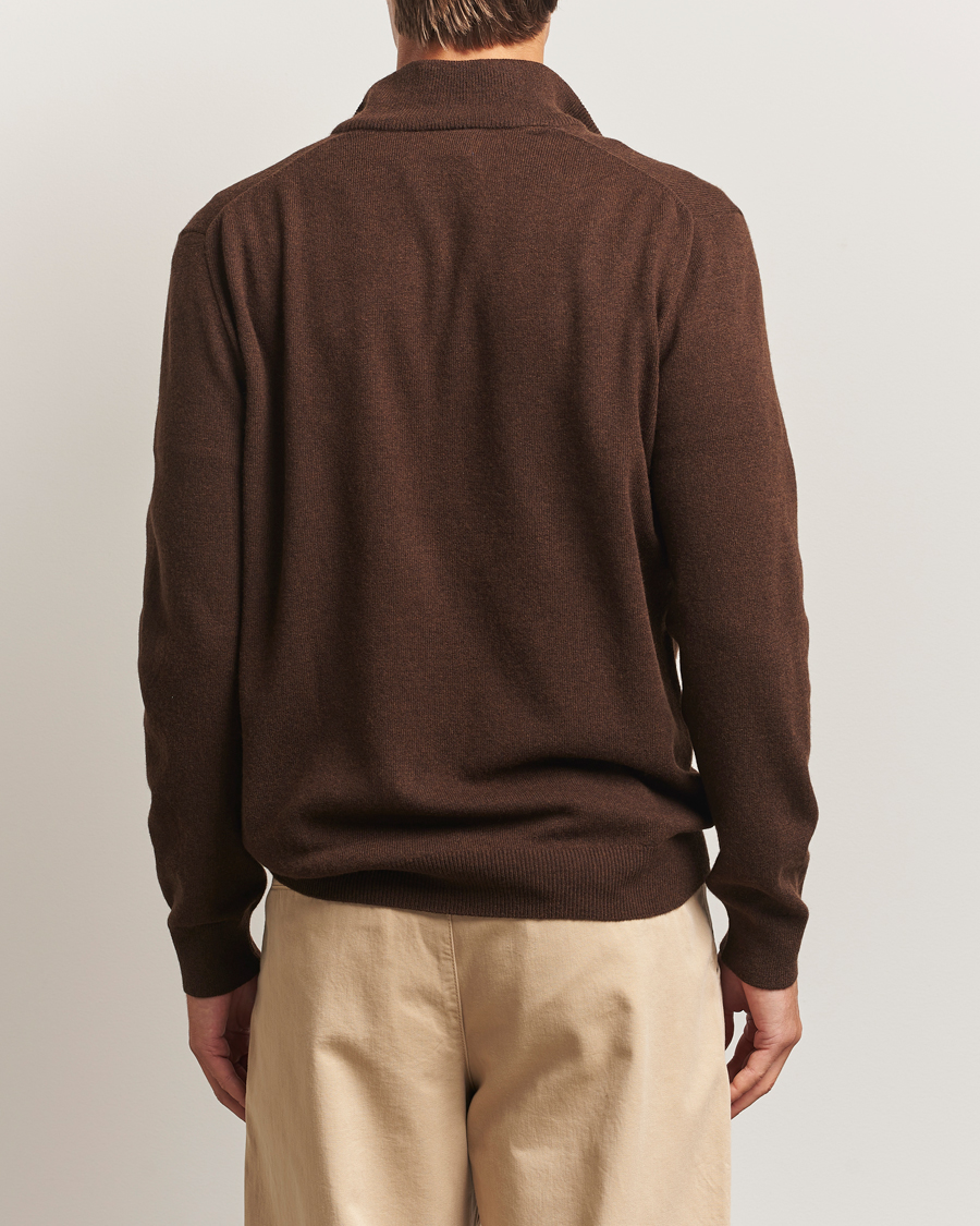 Herre | Trøjer | Polo Ralph Lauren | Merino Half-Zip Sweater Cacao Brown Heather