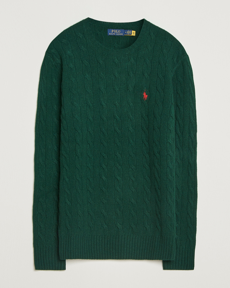 Herre | Trøjer | Polo Ralph Lauren | Wool/Cashmere Cable Crew Neck Moss Agate