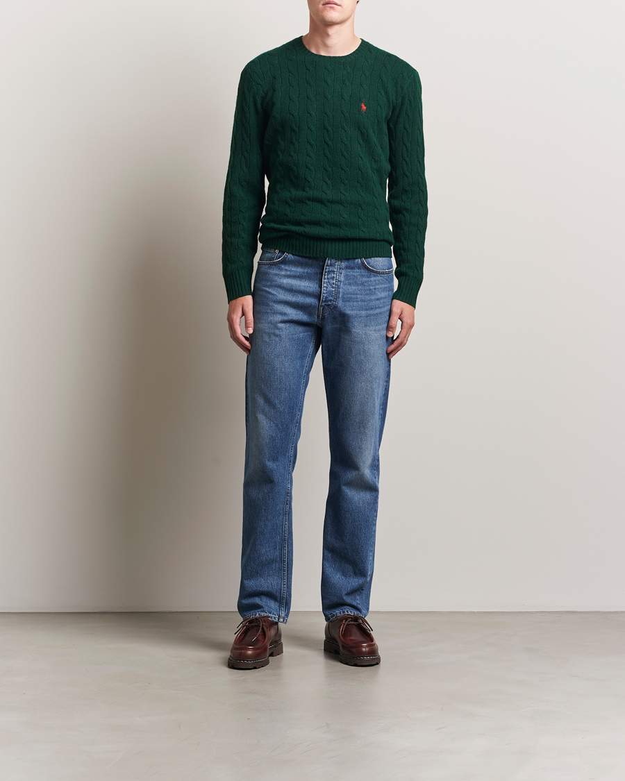 Herre | Trøjer | Polo Ralph Lauren | Wool/Cashmere Cable Crew Neck Moss Agate