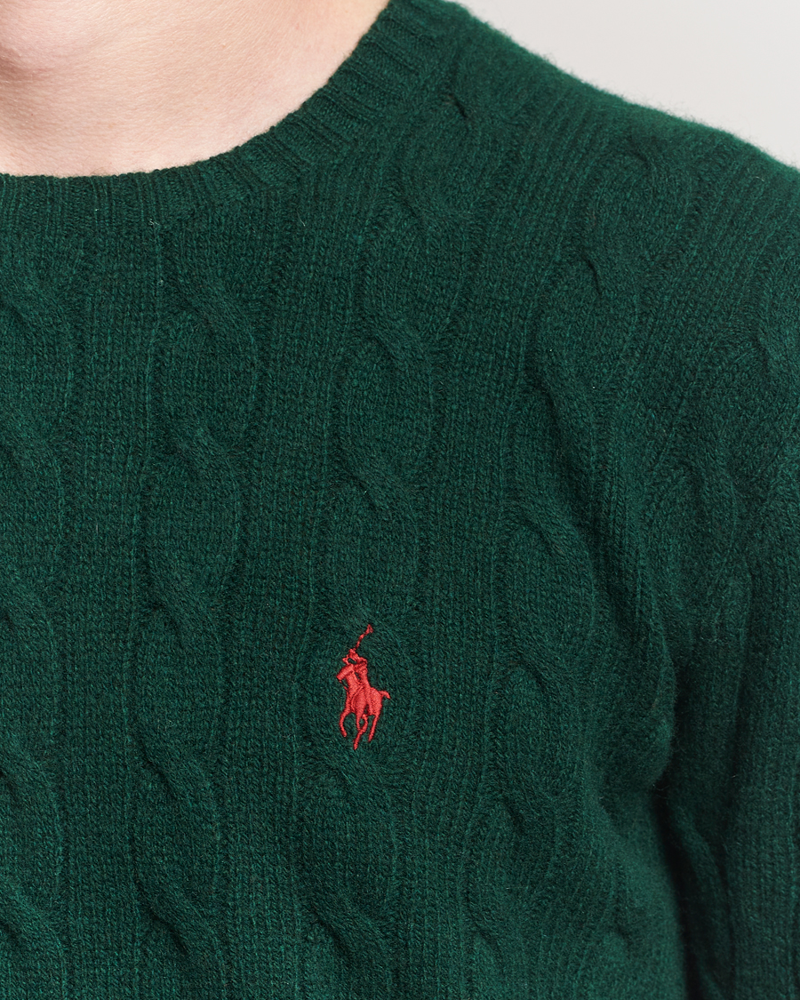 Herre | Trøjer | Polo Ralph Lauren | Wool/Cashmere Cable Crew Neck Moss Agate