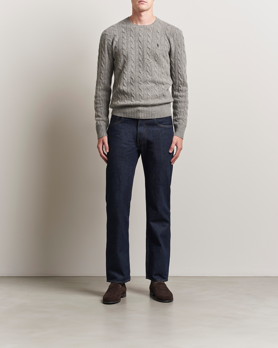 Herre | Trøjer | Polo Ralph Lauren | Wool/Cashmere Cable Crew Neck Fawn Grey Heather