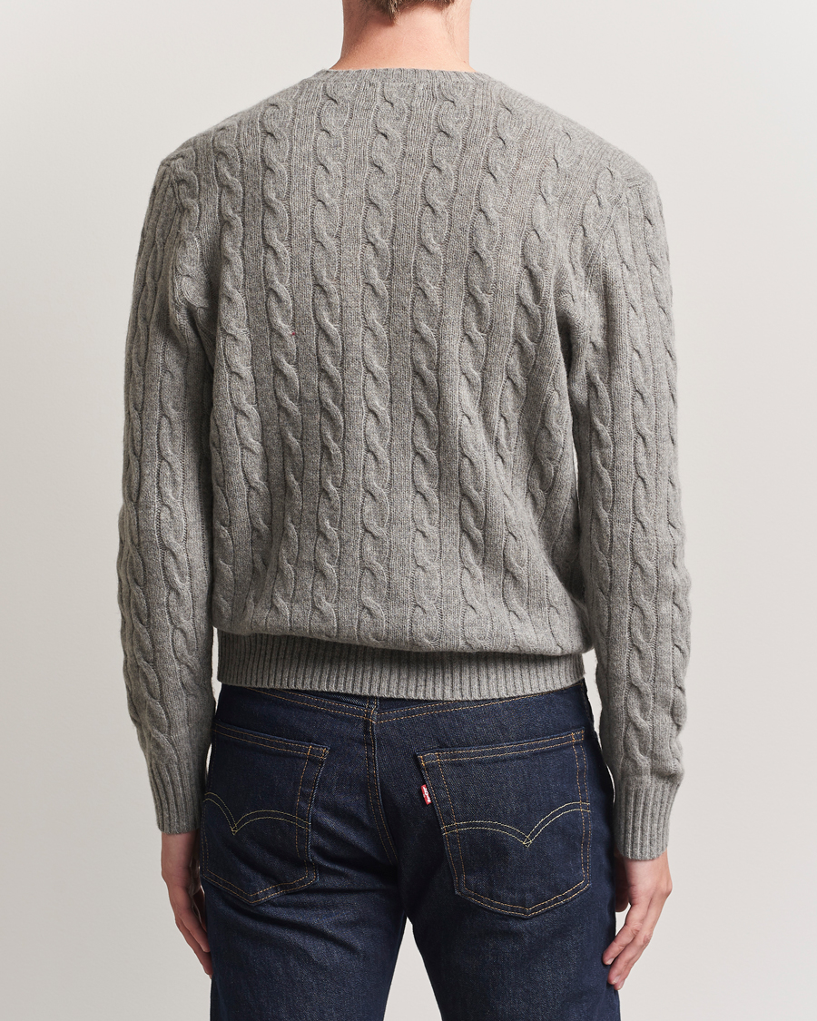Herre | Trøjer | Polo Ralph Lauren | Wool/Cashmere Cable Crew Neck Fawn Grey Heather