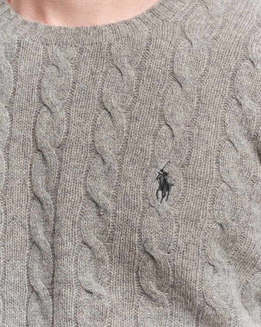 Herre | Trøjer | Polo Ralph Lauren | Wool/Cashmere Cable Crew Neck Fawn Grey Heather