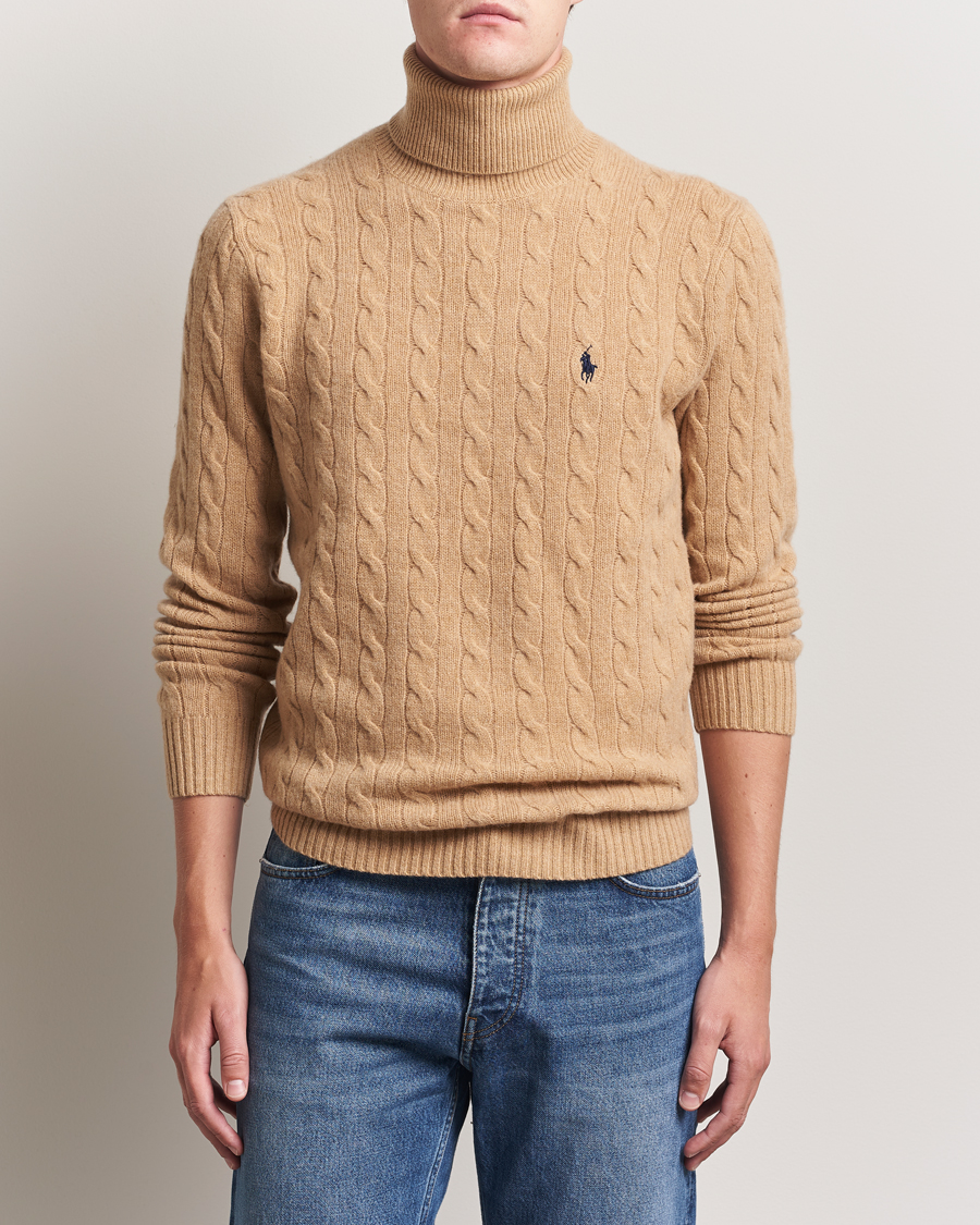 Herre | Trøjer | Polo Ralph Lauren | Wool/Cashmere Rollneck Camel Melange