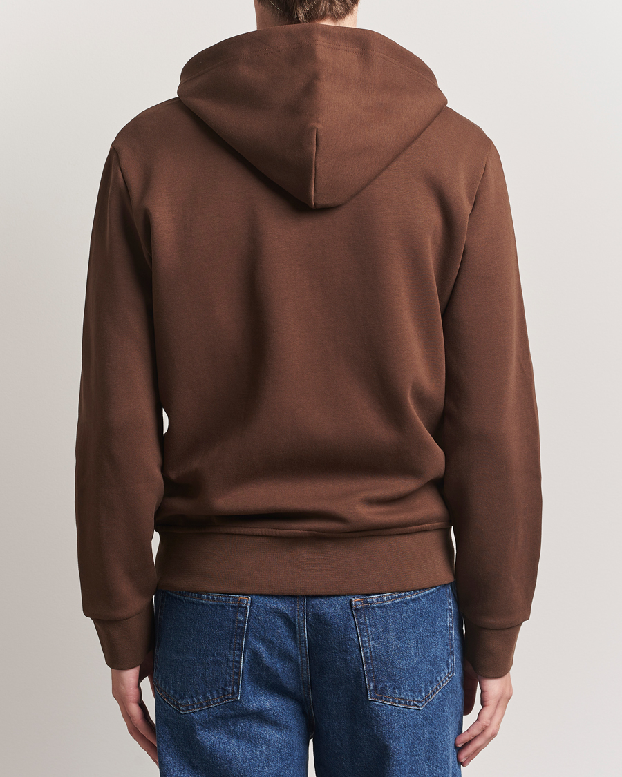 Herre | Trøjer | Polo Ralph Lauren | Double Knitted Full-Zip Hoodie Branch Brown