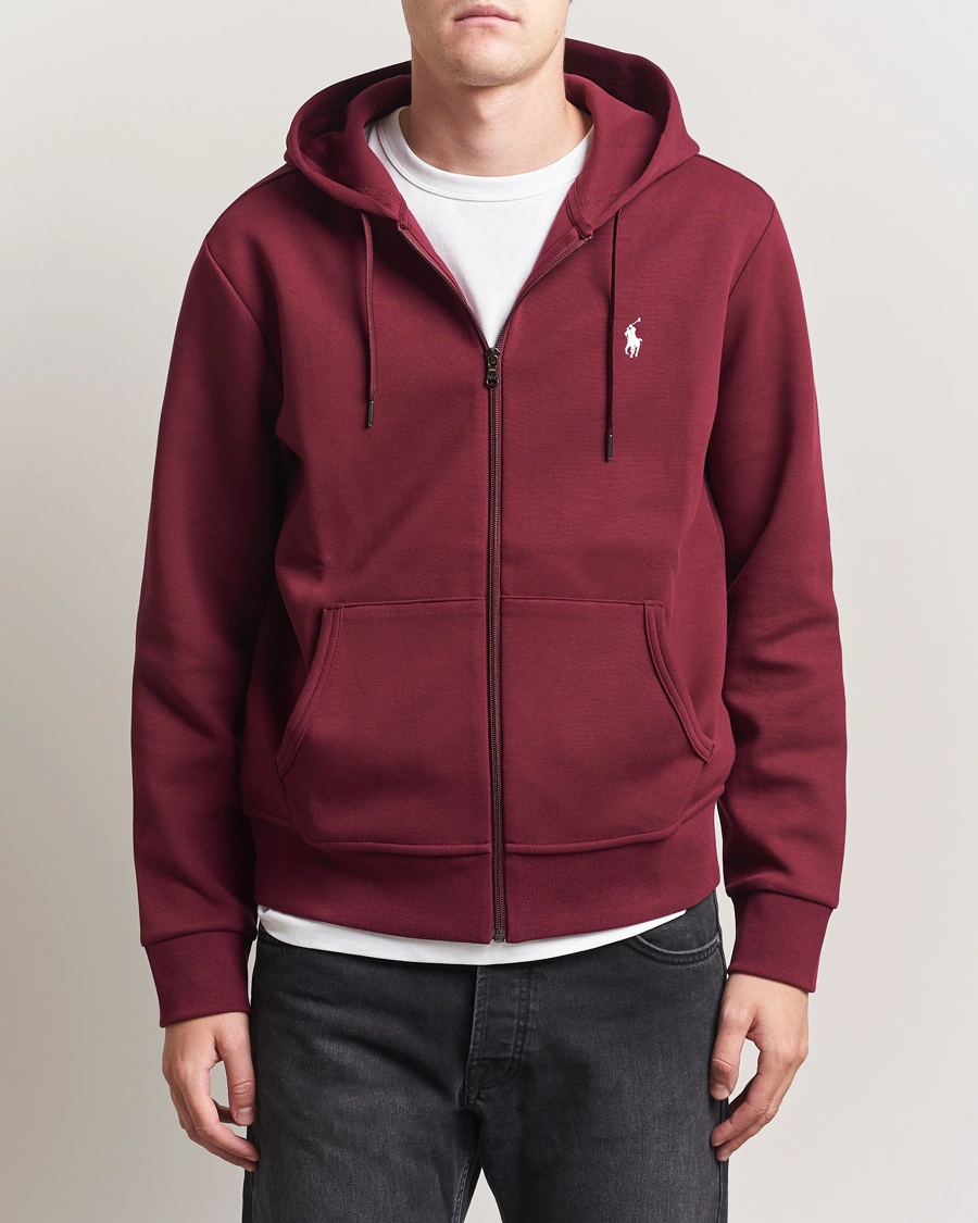 Herre | Trøjer | Polo Ralph Lauren | Double Knitted Full-Zip Hoodie Classic Wine