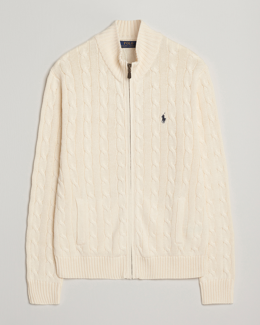 Herre | Trøjer | Polo Ralph Lauren | Cotton Cable Full Zip Andover Cream