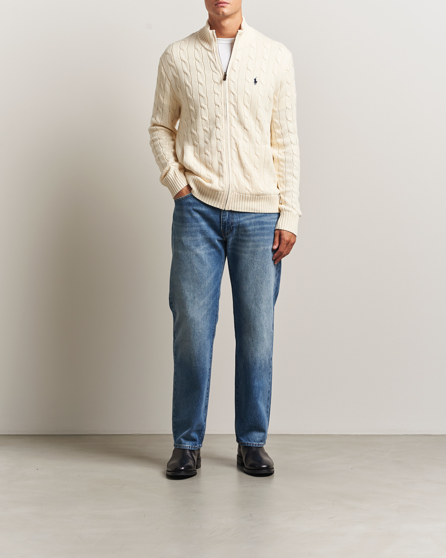 Herre | Trøjer | Polo Ralph Lauren | Cotton Cable Full Zip Andover Cream