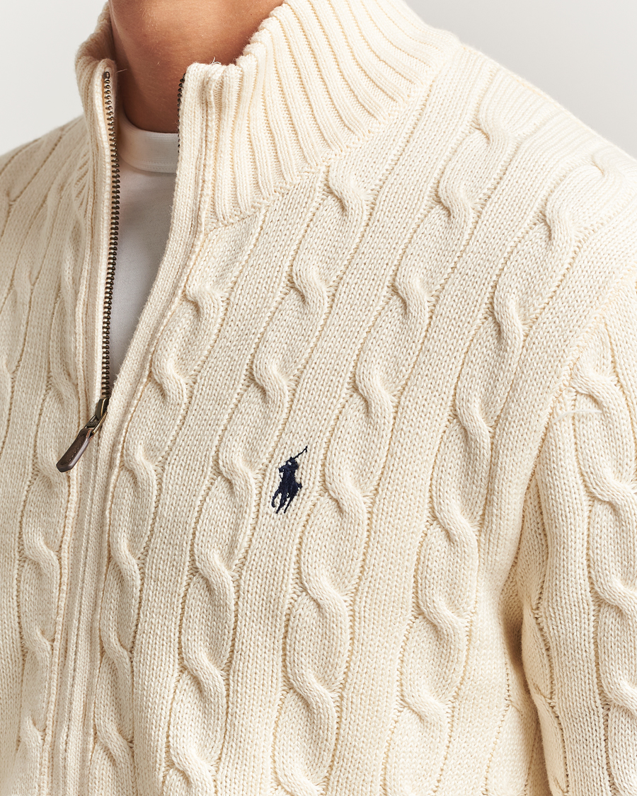 Herre | Trøjer | Polo Ralph Lauren | Cotton Cable Full Zip Andover Cream