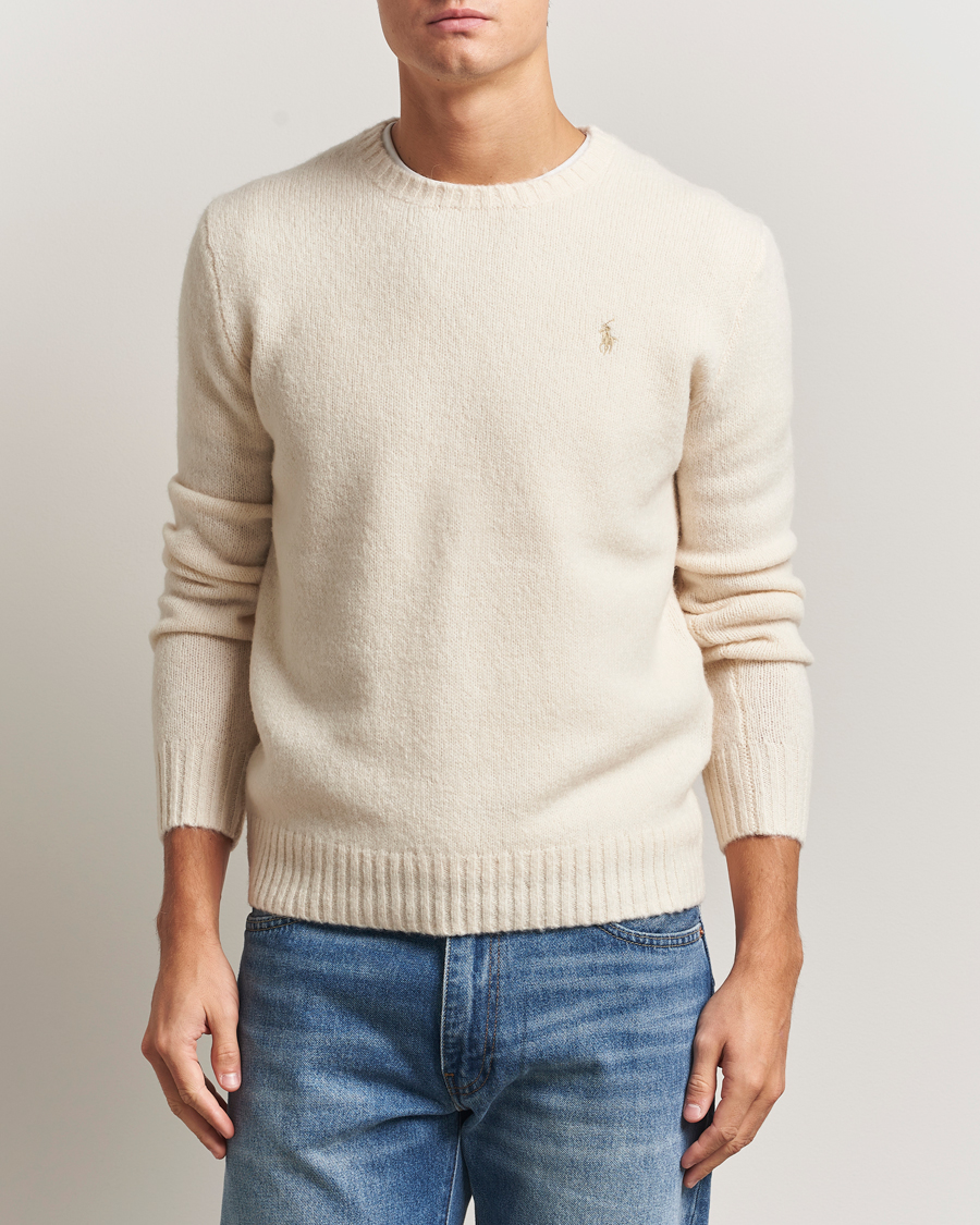 Herre | Trøjer | Polo Ralph Lauren | Alpaca Crew Neck Sweater Cream Tonal