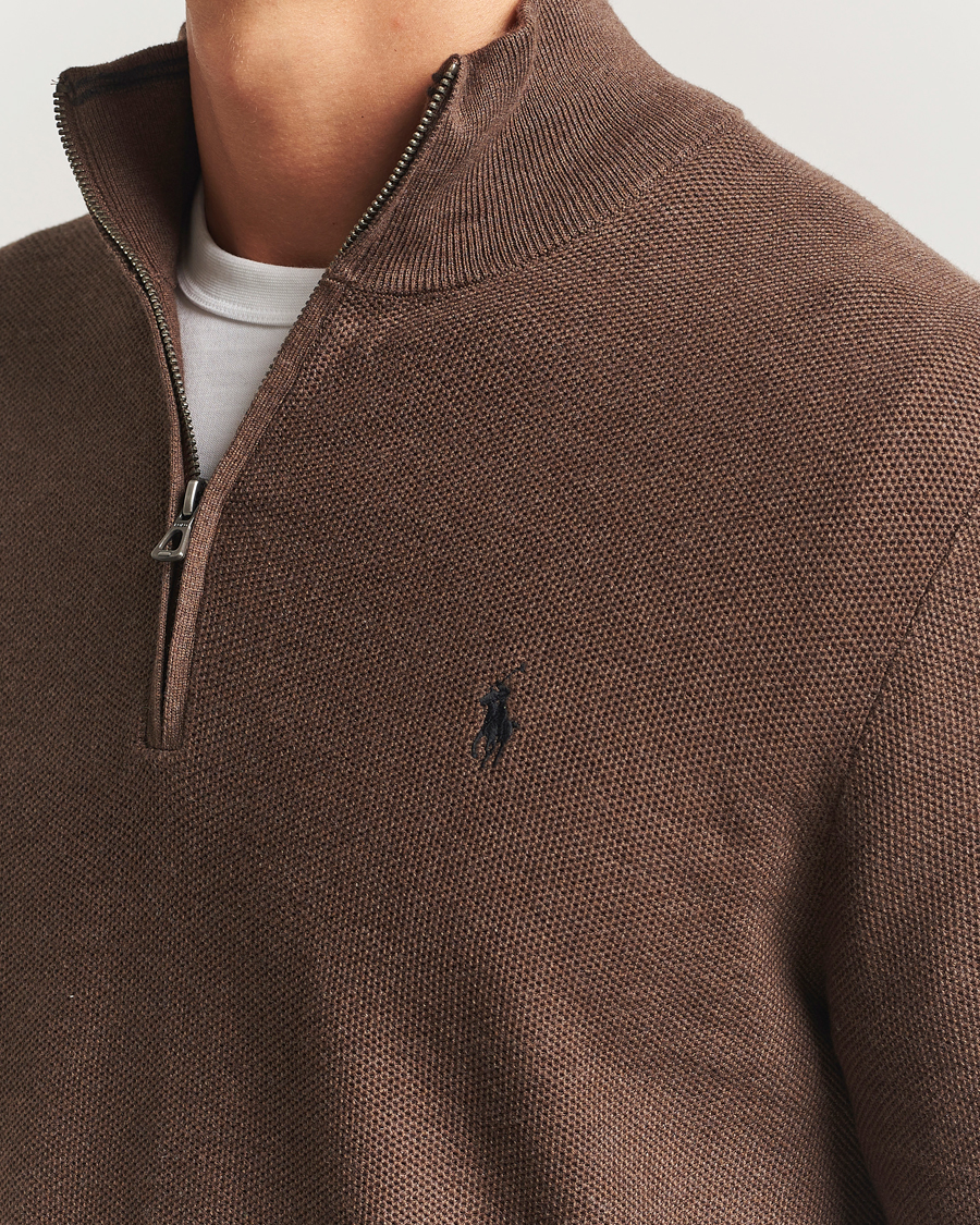 Herre | Trøjer | Polo Ralph Lauren | Textured Half Zip Nutmeg Brown