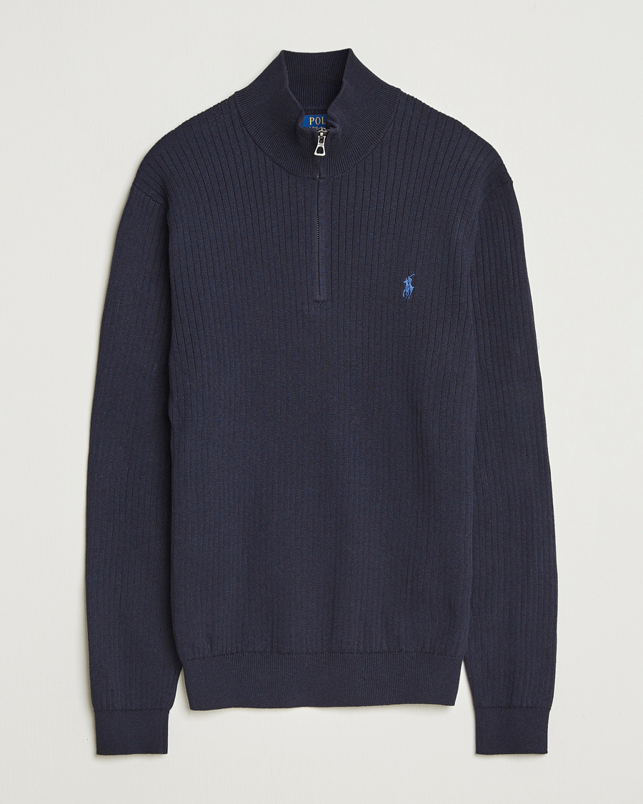 Herre | Trøjer | Polo Ralph Lauren | Cotton Half Zip Navy Heather