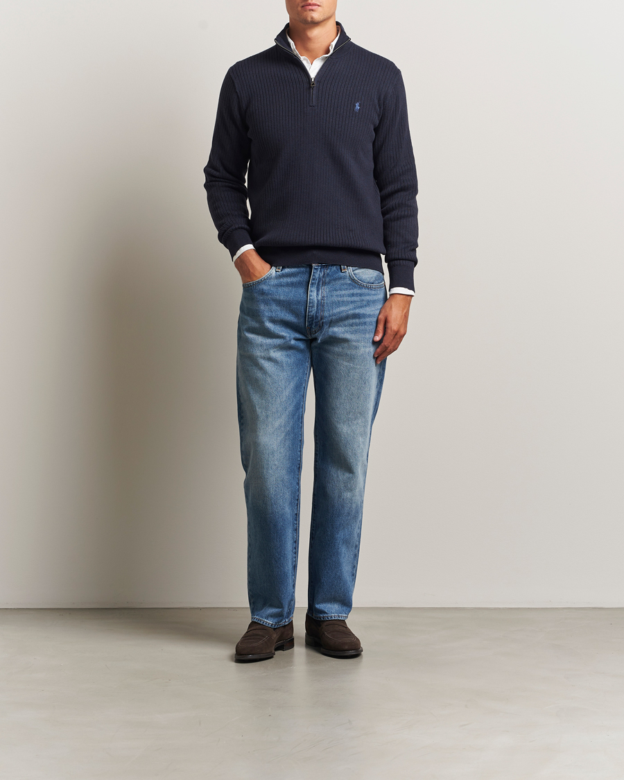 Herre | Trøjer | Polo Ralph Lauren | Cotton Half Zip Navy Heather