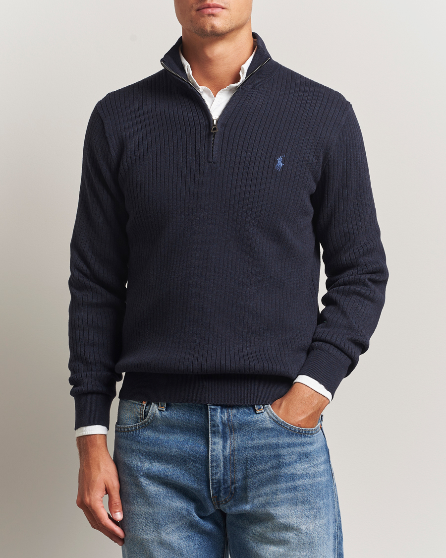 Herre | Trøjer | Polo Ralph Lauren | Cotton Half Zip Navy Heather