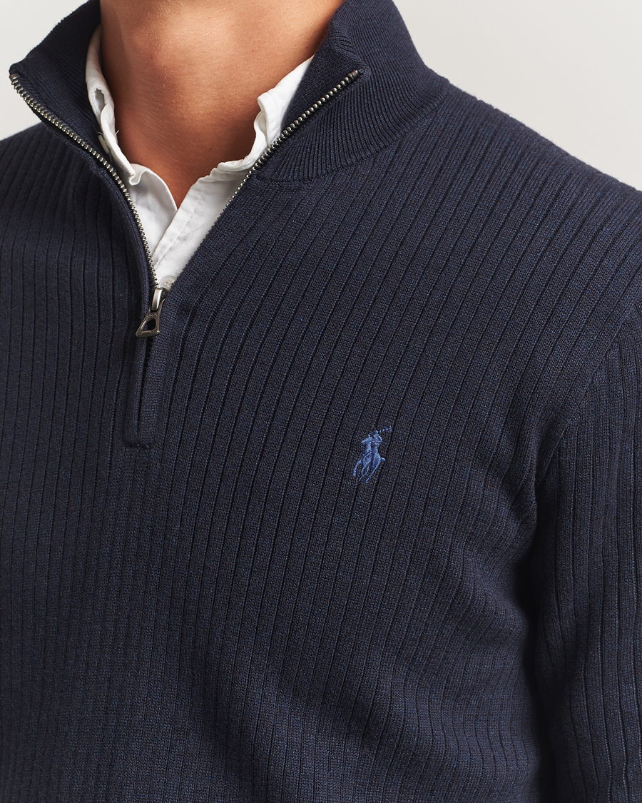 Herre | Trøjer | Polo Ralph Lauren | Cotton Half Zip Navy Heather