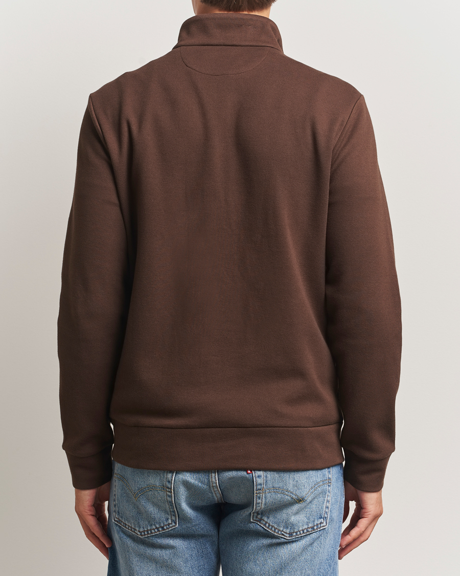 Herre | Trøjer | Polo Ralph Lauren | Double Knit Jaquard Half Zip Sweater Nutmeg Brown