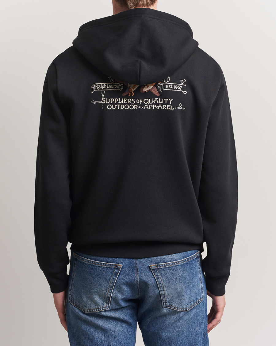 Herre | Trøjer | Polo Ralph Lauren | Back Print Full-zip Polo Black