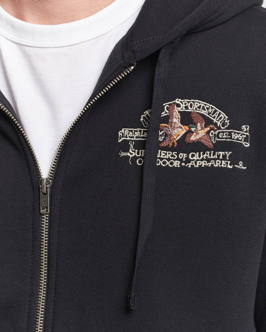 Herre | Trøjer | Polo Ralph Lauren | Back Print Full-zip Polo Black