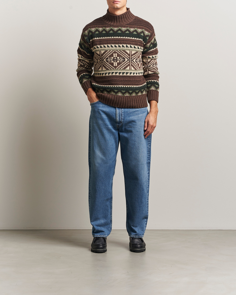Herre | Trøjer | Polo Ralph Lauren | Wool Cotton Blend Sweater Brown Combo