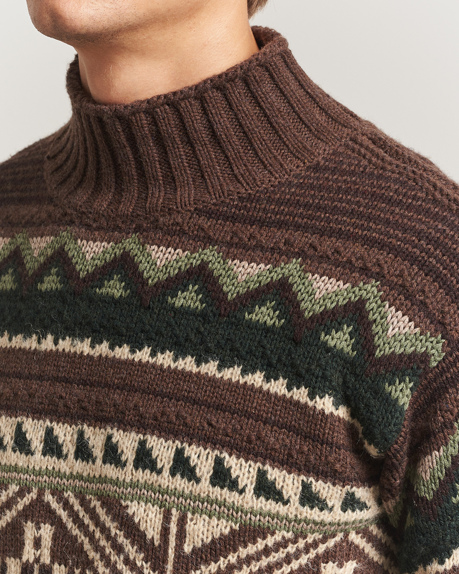 Herre | Trøjer | Polo Ralph Lauren | Wool Cotton Blend Sweater Brown Combo
