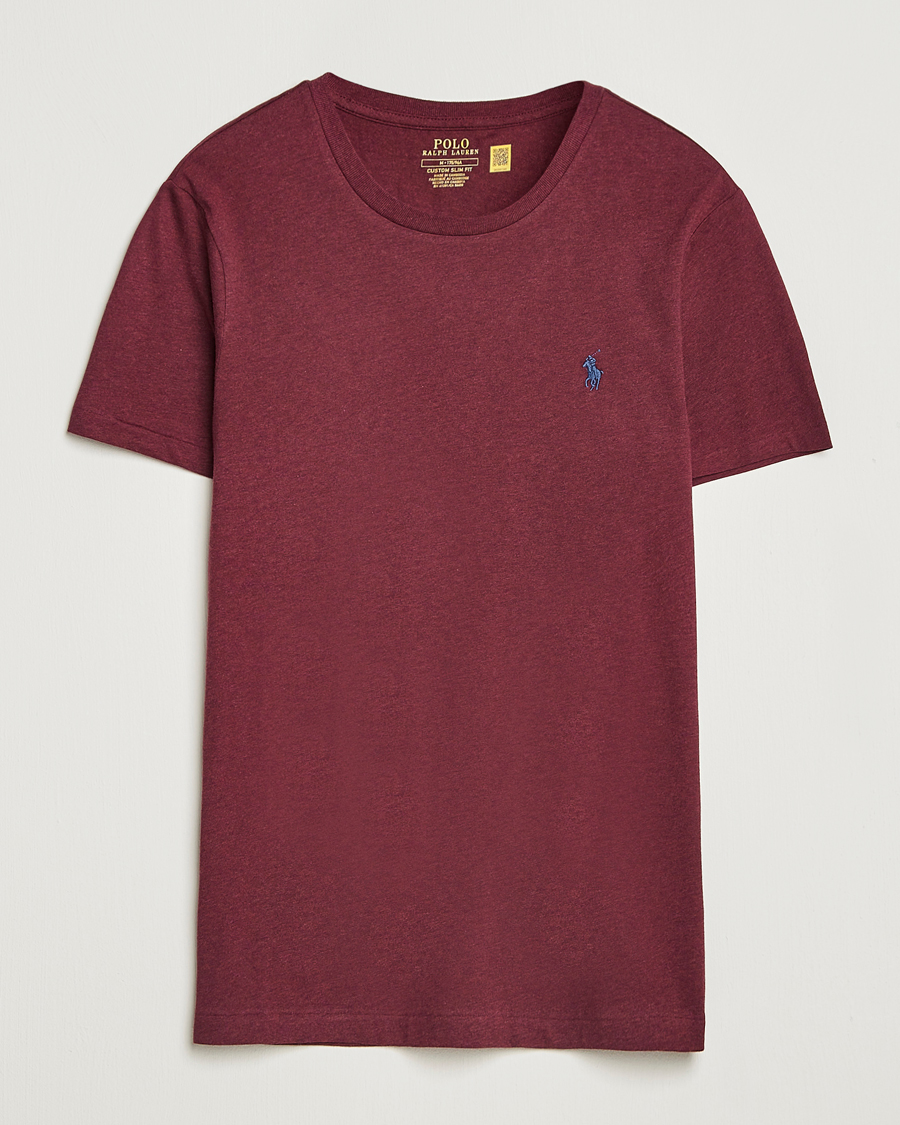 Herre | T-Shirts | Polo Ralph Lauren | Crew Neck T-Shirt Spring Wine Heather