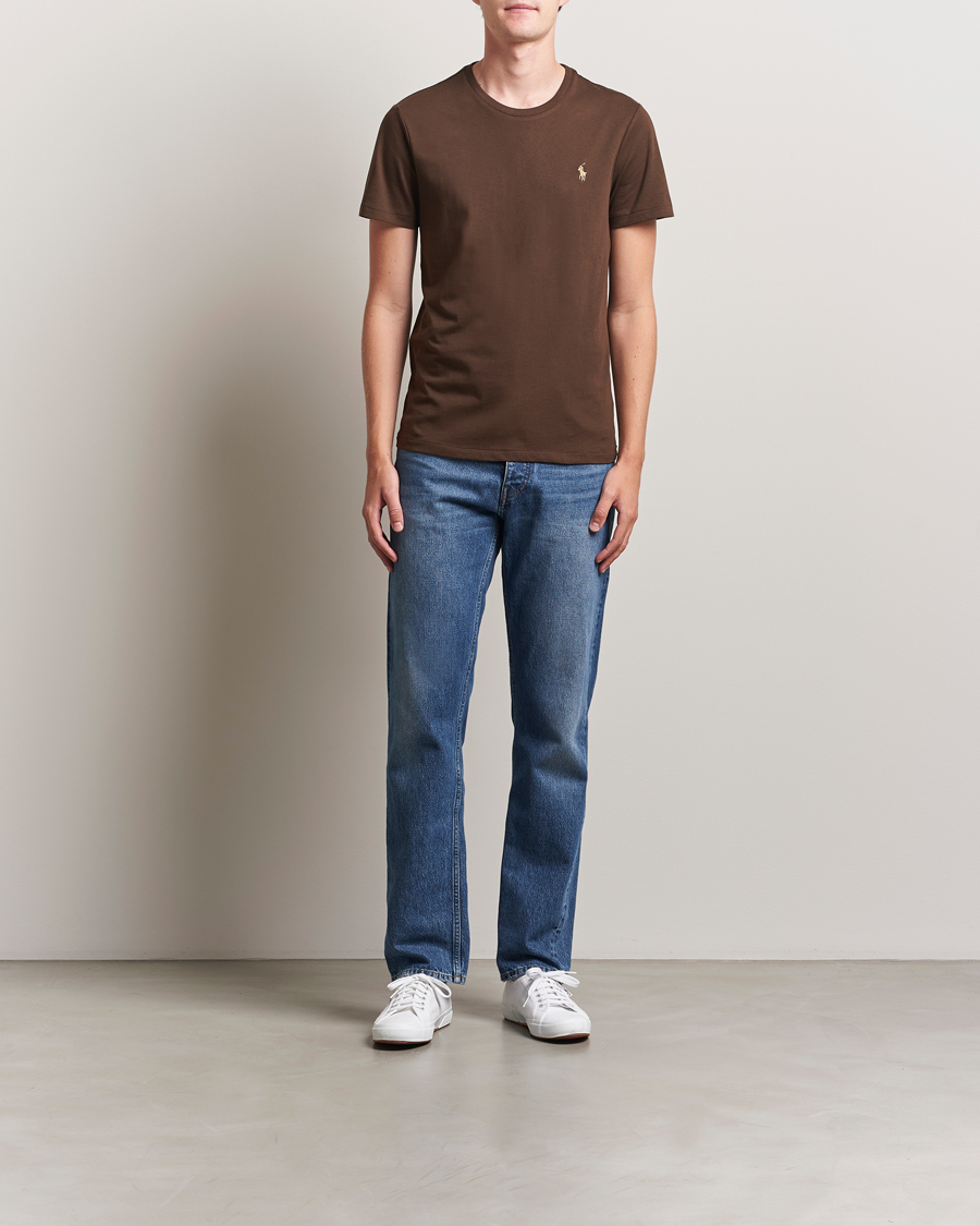 Herre | T-Shirts | Polo Ralph Lauren | Crew Neck T-Shirt Nutmeg Brown