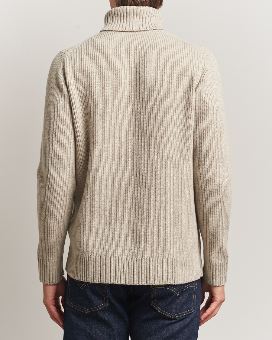 Herre | Trøjer | Charles Tyrwhitt | Chunky Merino Roll Neck Oatmeal