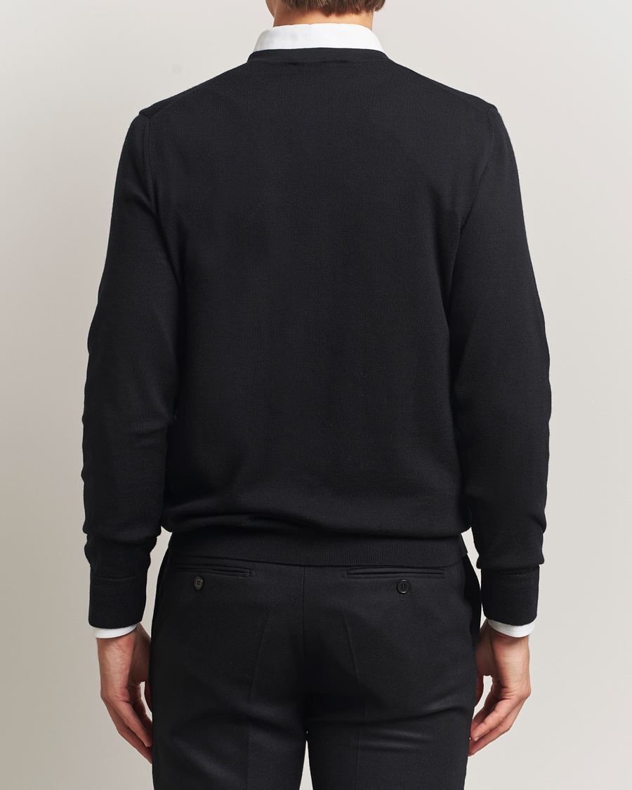 Herre | Trøjer | Charles Tyrwhitt | Pure Merino V-Neck Jumper Black