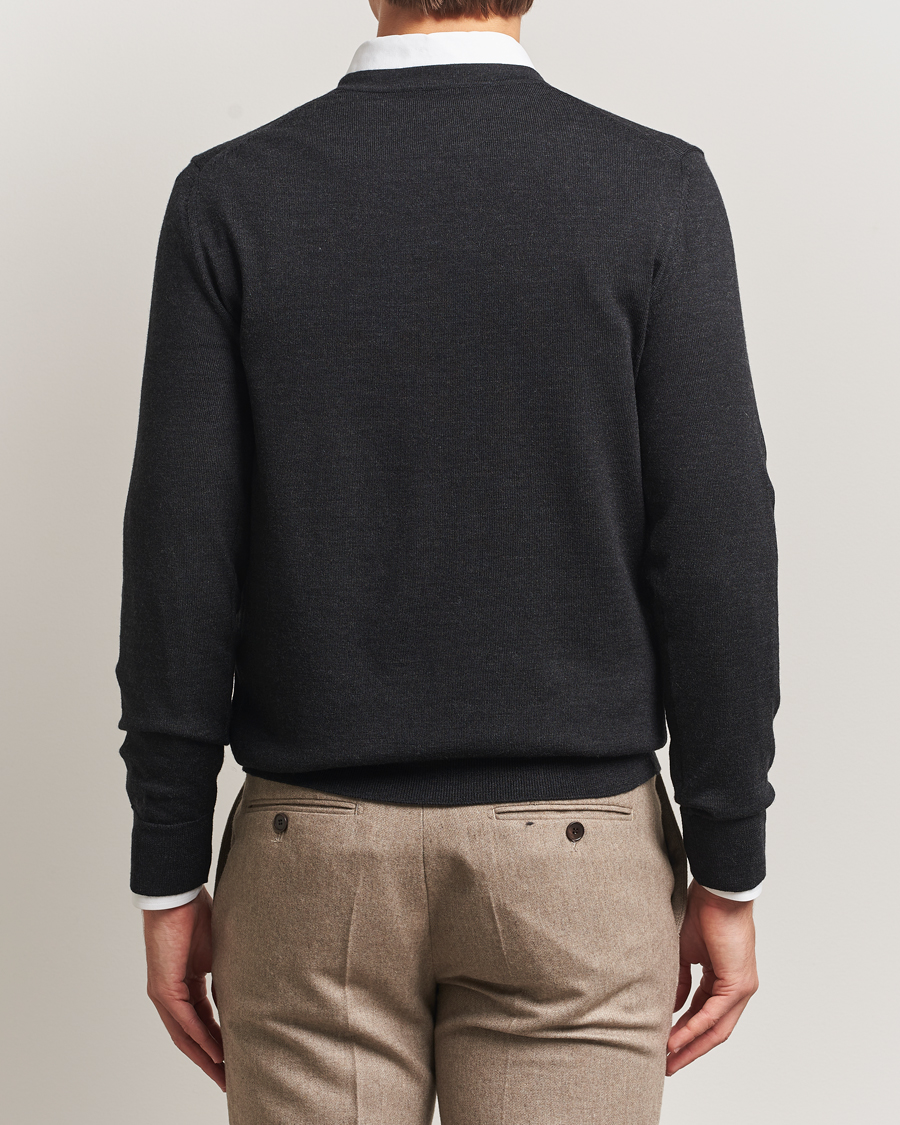 Herre | Trøjer | Charles Tyrwhitt | Pure Merino V-Neck Jumper Dark Charcoal