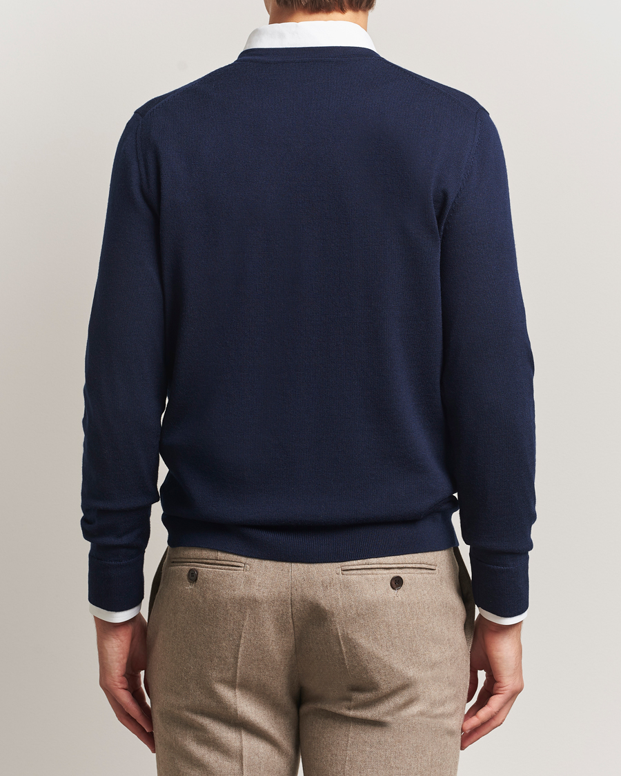 Herre | Trøjer | Charles Tyrwhitt | Pure Merino V-Neck Jumper Navy