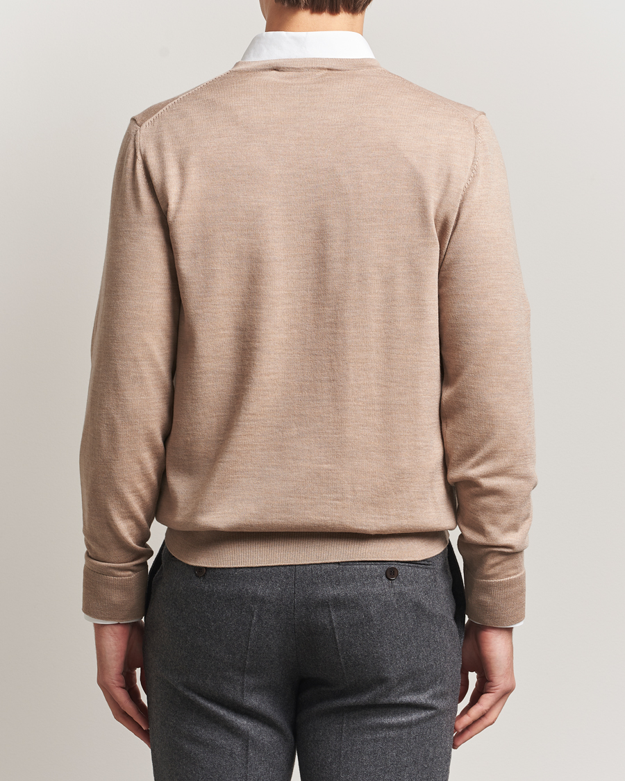 Herre | Trøjer | Charles Tyrwhitt | Pure Merino V-Neck Jumper Oatmeal
