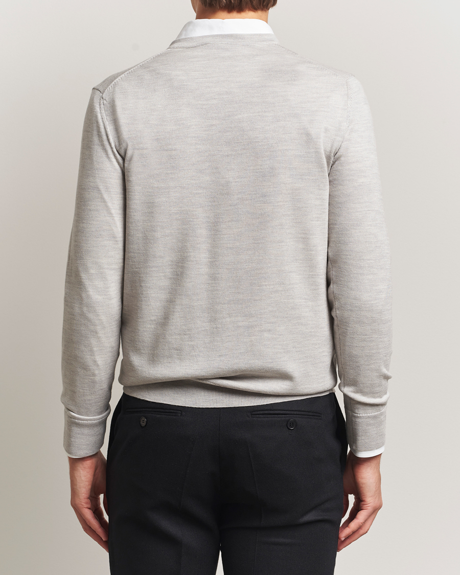 Herre | Trøjer | Charles Tyrwhitt | Pure Merino V-Neck Jumper Silver Grey