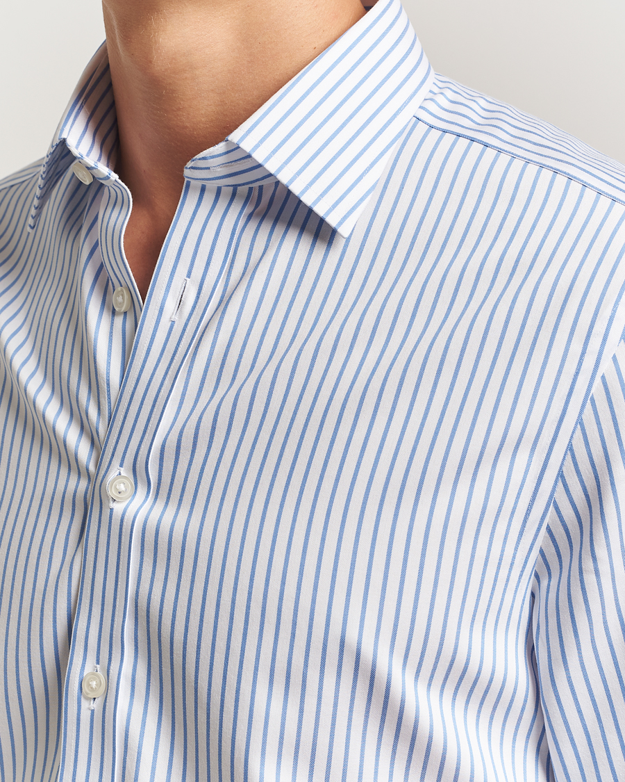Herre | Skjorter | Charles Tyrwhitt | Slim Fit Non Iron Twill Stripe Shirt Blue