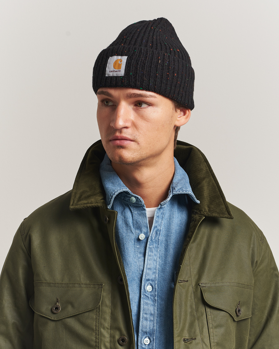 Herre | Huer | Carhartt WIP | Anglistic Wool/Cotton Beanie Black