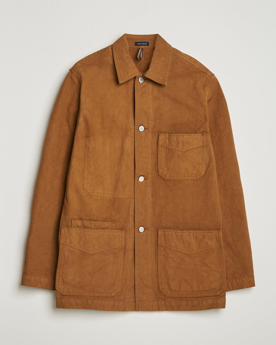 Herre | Jakker | Drake's | Duck Cotton Canvas Chore Coat Tobacco