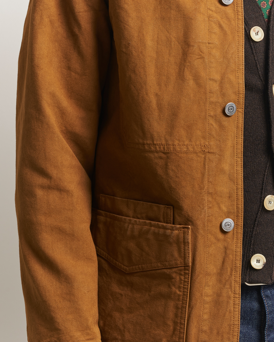 Herre | Jakker | Drake's | Duck Cotton Canvas Chore Coat Tobacco