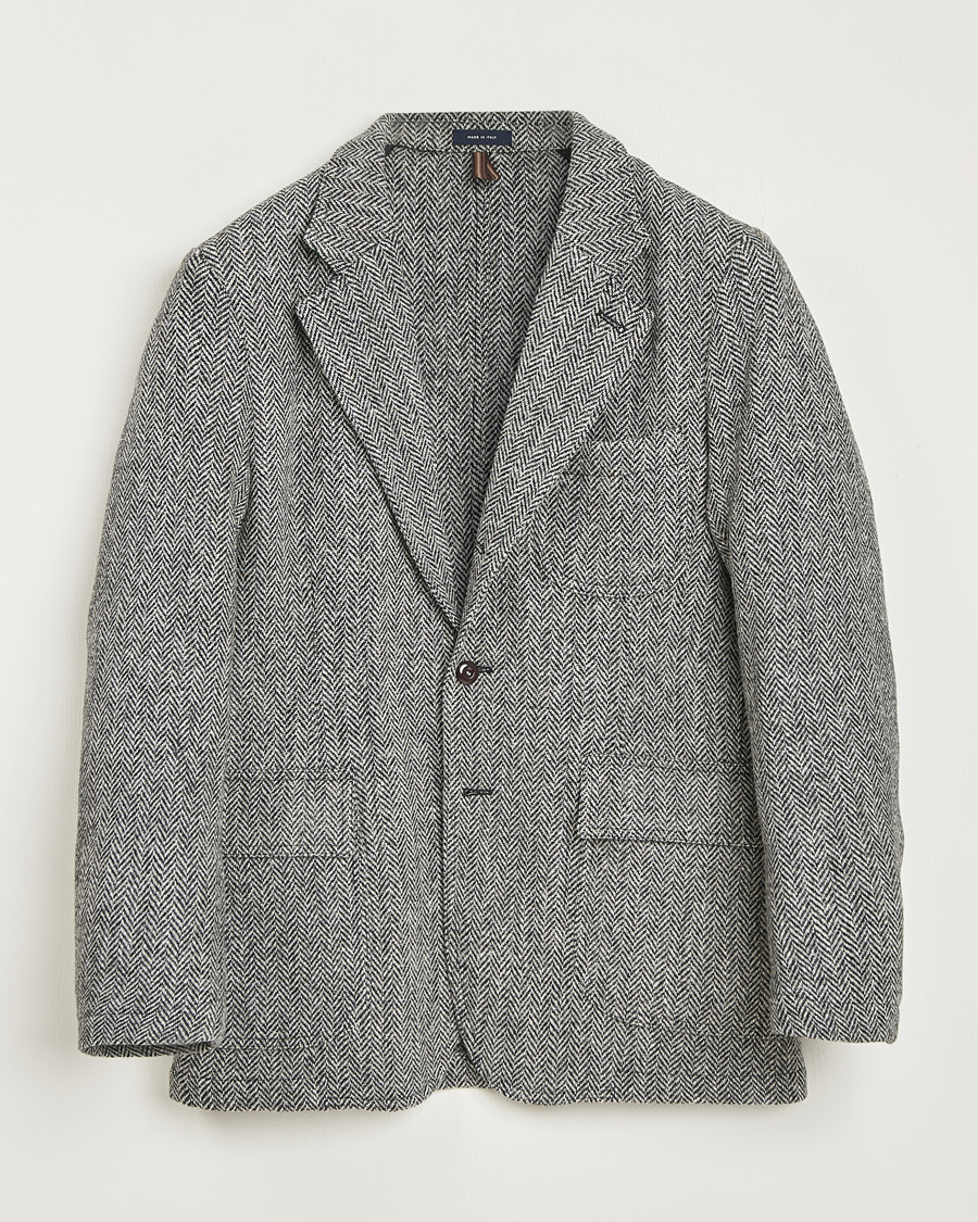 Herre | Blazere & jakker | Drake's | MKVII Wool Herringbone Blazer Grey