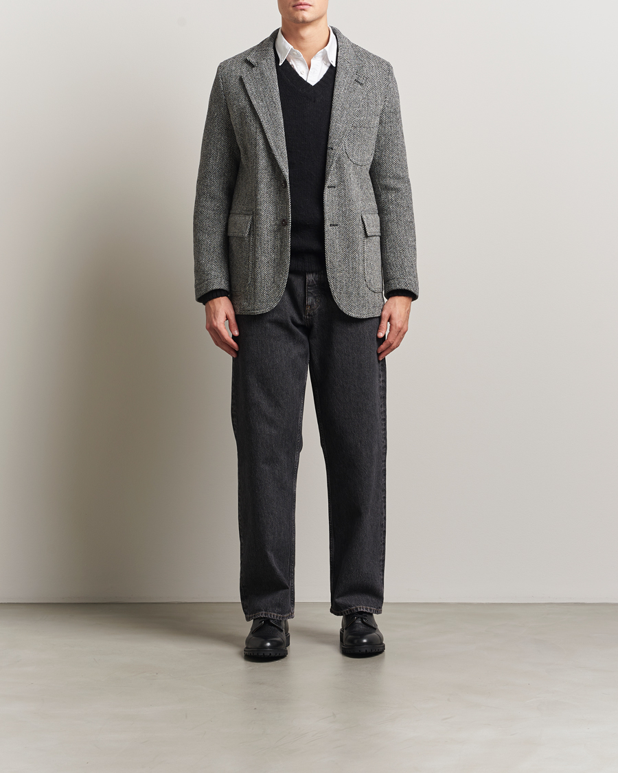 Herre | Blazere & jakker | Drake's | MKVII Wool Herringbone Blazer Grey