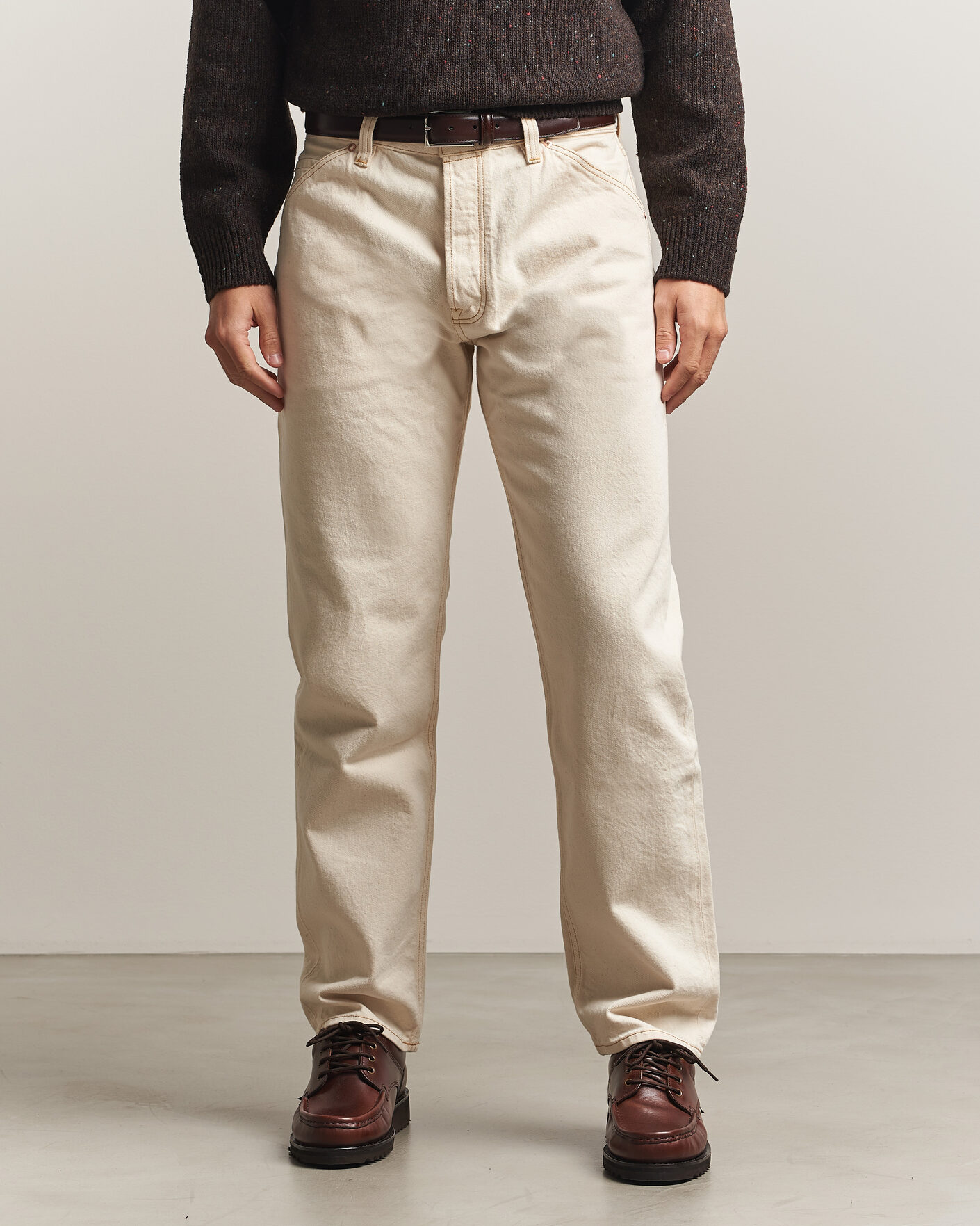 Herre | Jeans | Drake's | 5-Pocket Heavy Cotton Jeans Ecru