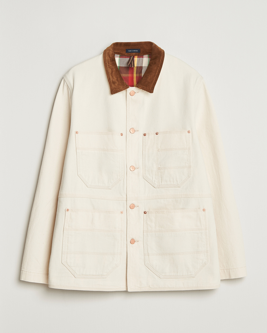 Herre | Jakker | Drake's | Denim Welder Jacket Ecru