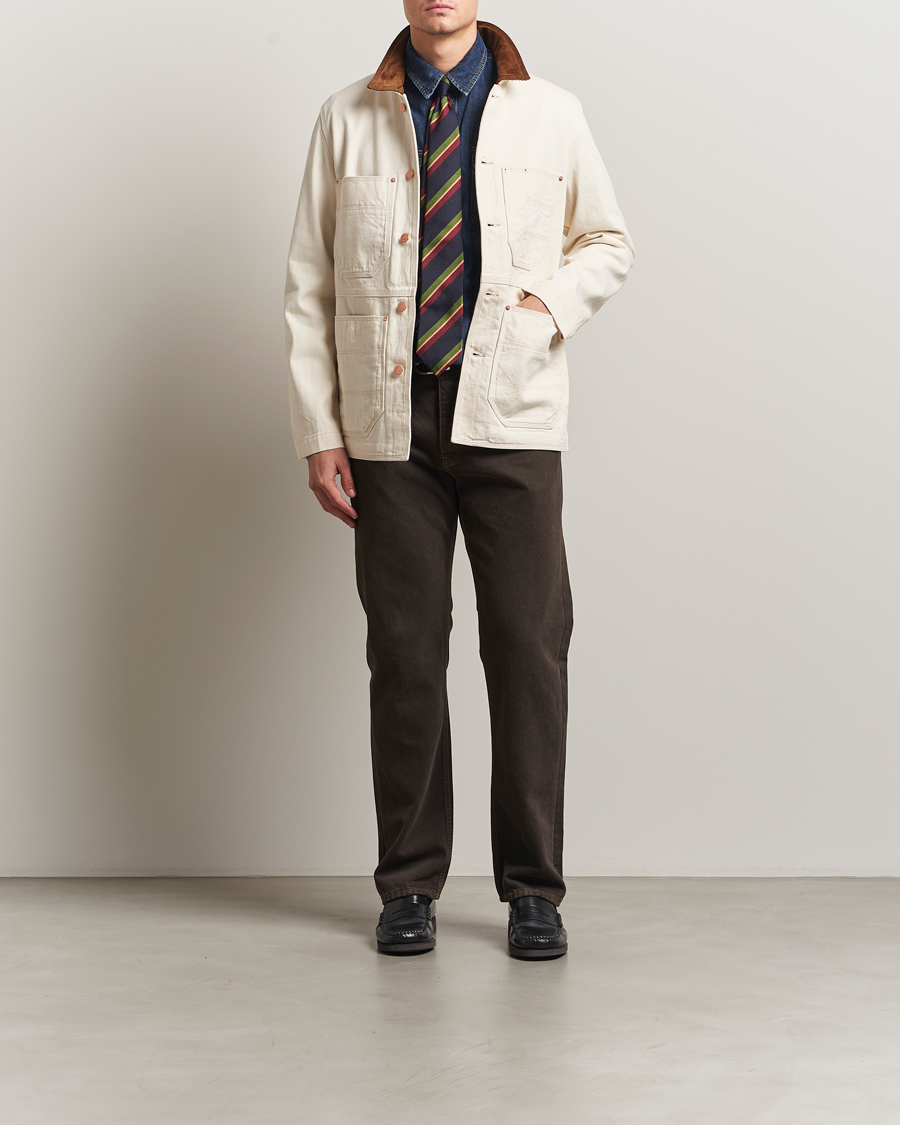 Herre | Jakker | Drake's | Denim Welder Jacket Ecru