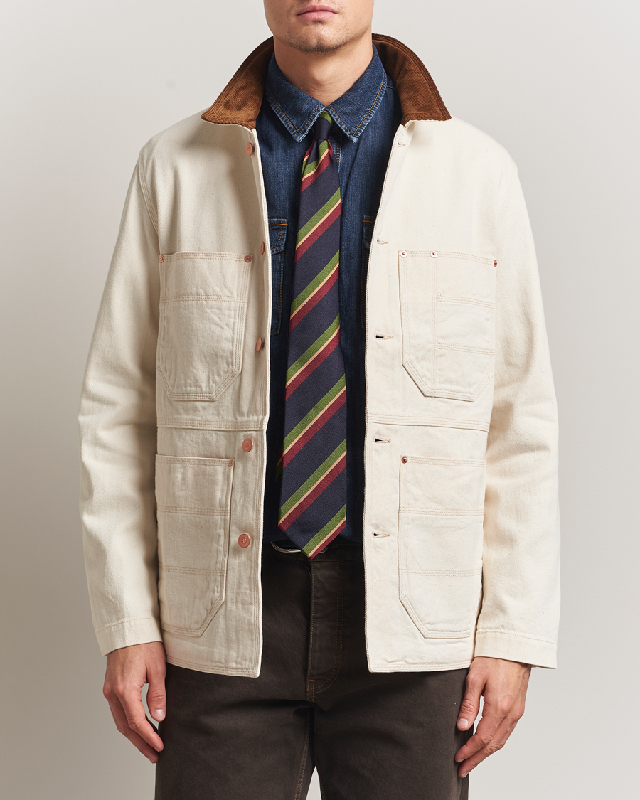 Herre | Jakker | Drake's | Denim Welder Jacket Ecru