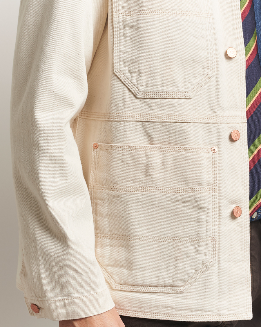 Herre | Jakker | Drake's | Denim Welder Jacket Ecru