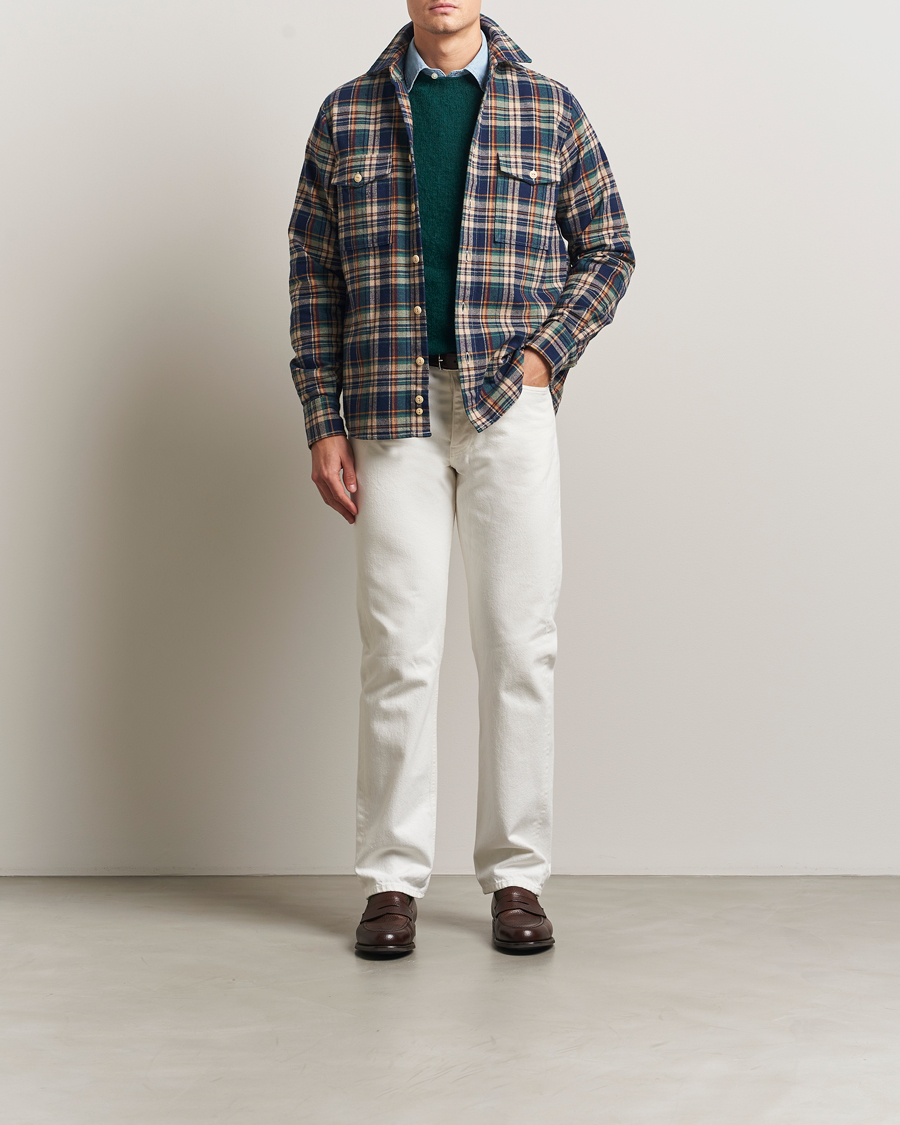 Herre | Skjorter | Drake's | Check Relaxed Block Shirt Multi