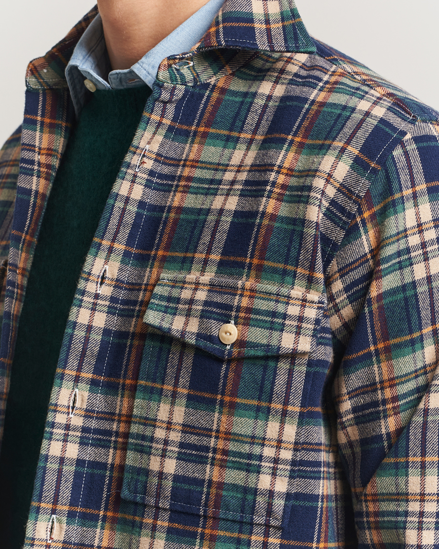 Herre | Skjorter | Drake's | Check Relaxed Block Shirt Multi
