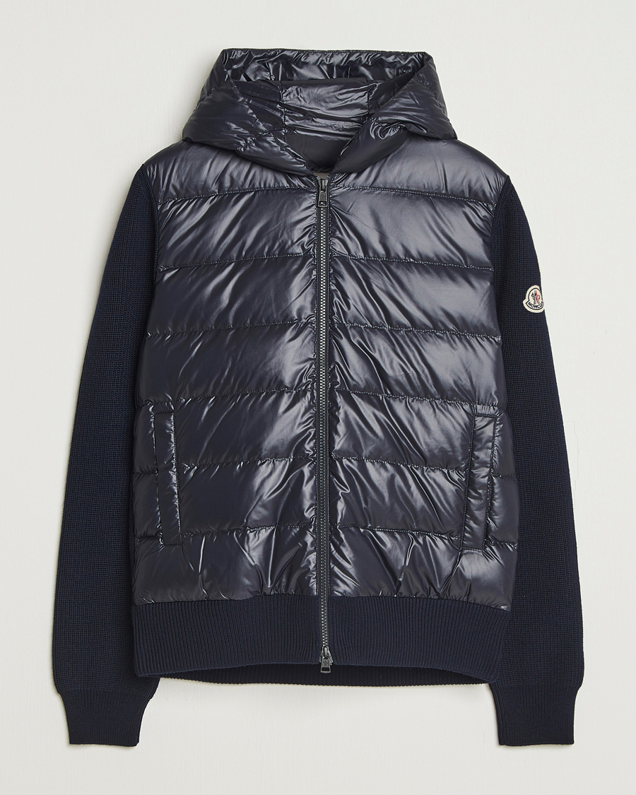 Herre | Trøjer | Moncler | Padded Hooded Cardigan Navy