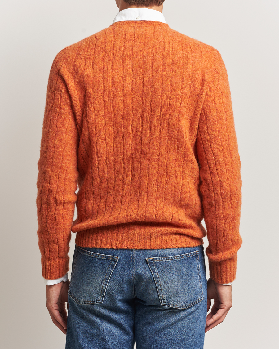 Herre | Trøjer | Morris | Brushed Cable Sweater Orange