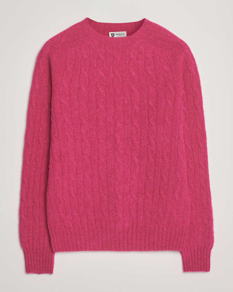 Herre | Trøjer | Morris | Brushed Cable Sweater Pink