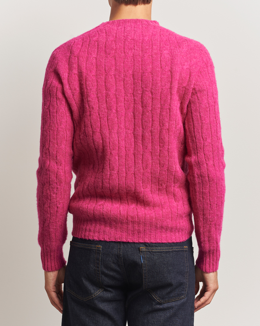 Herre | Trøjer | Morris | Brushed Cable Sweater Pink